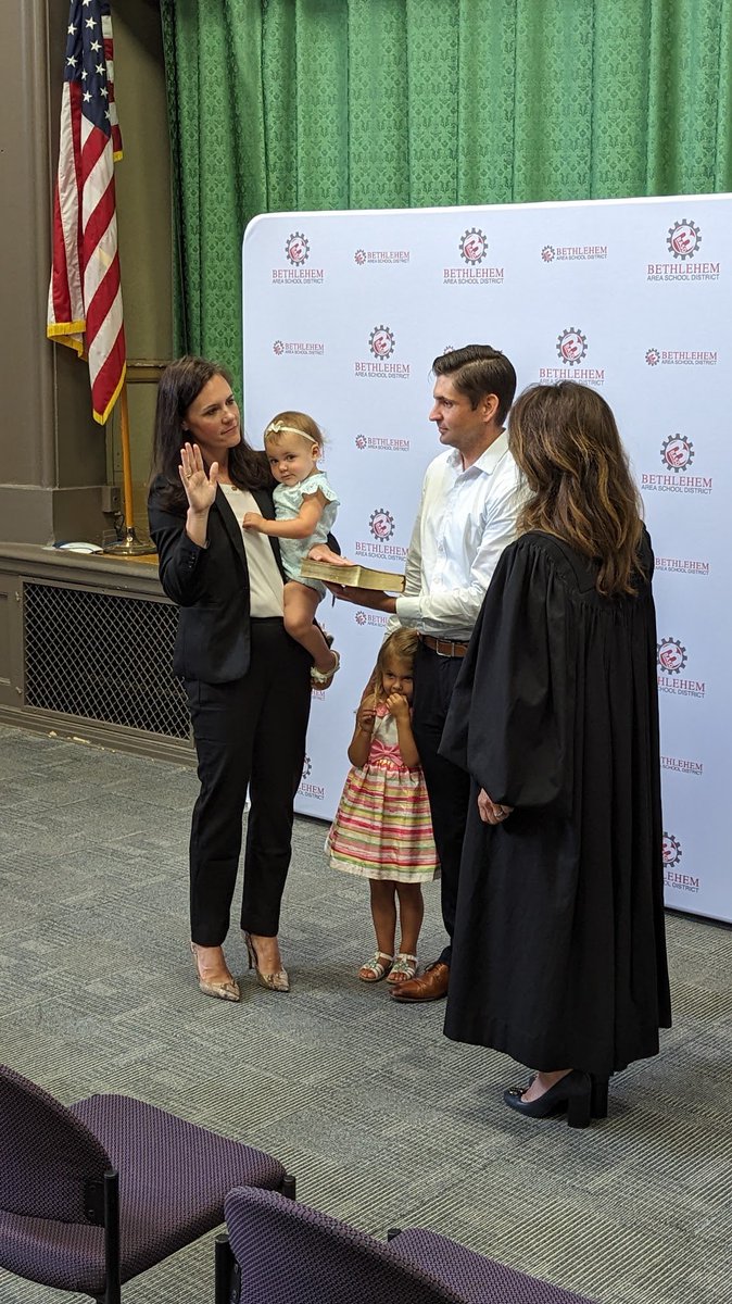 Congratulations to Dr. Maureen Leeson (and family) on being sworn in as the new <a href="/BethlehemAreaSD/">BASD</a> Assistant Superintendent &amp; Chief Academic Officer. Excited to work with her and see the amazing things she will accomplish with our students, faculty, and community. #BuiltByBethlehem
