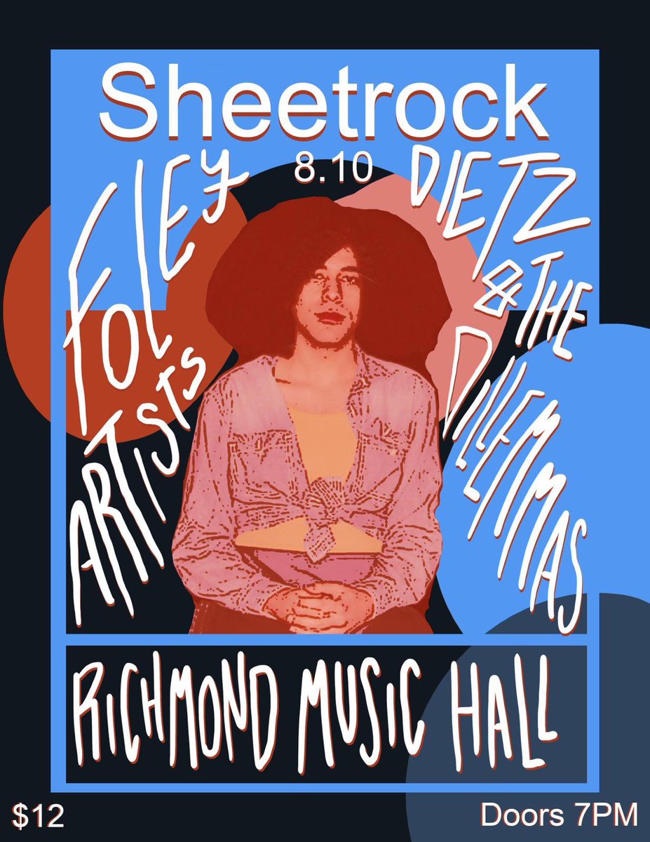 johndbdietz's tweet photo. super excited to announce that we’ll be playing our first richmond gig EVER next month with @skyler_outlier and @Sh33trock !! ticket link in replies https://t.co/iMAzdkDEEr
