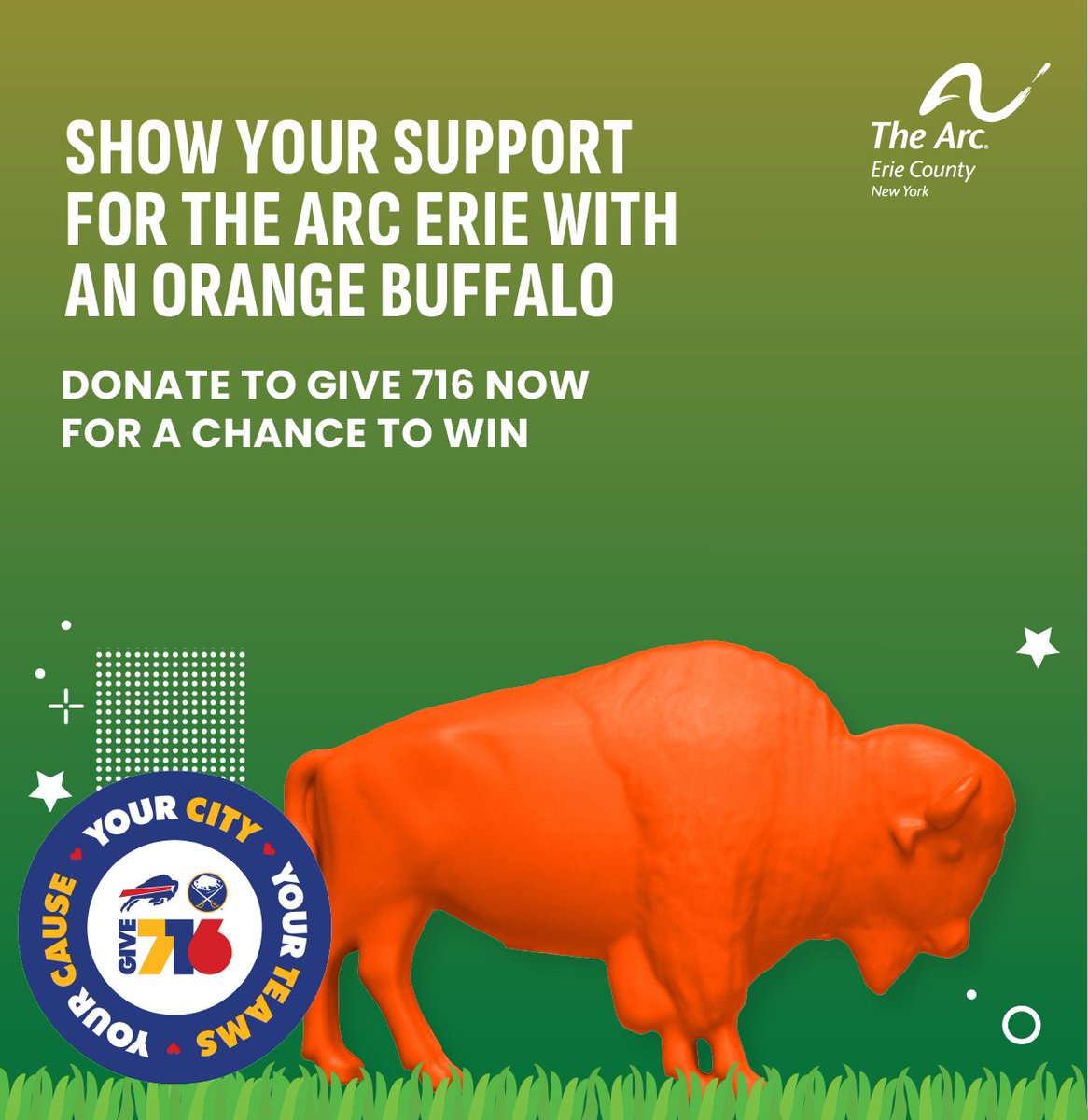 #GIVE716 During the 2 PM power hour, donations of $19.51 or more will be entered to win an Orange Buffalo lawn ornament give716.org/give/give716/g…
