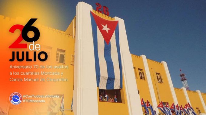 Ya va quedando menos para celebrar el 70 Aniversario de los asaltos a los Cuarteles Moncada y Carlos Manuel de Céspedes #70Moncada, #ConTodosLaVictoria, #SanctiSpíritusEnMarcha