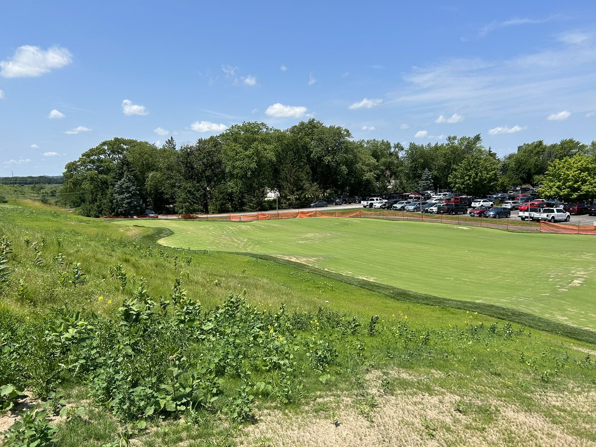 QuitnoGolf's tweet photo. 30 days post germination we’ve got lots of grass on the new PG @ShepherdsCrookG 2.5 hours to walk mow this puppy, will be nice when super Charlie Lukan can get the triplex on it!  
#thepasture #golfarchitecture https://t.co/jk9SSVxE07
