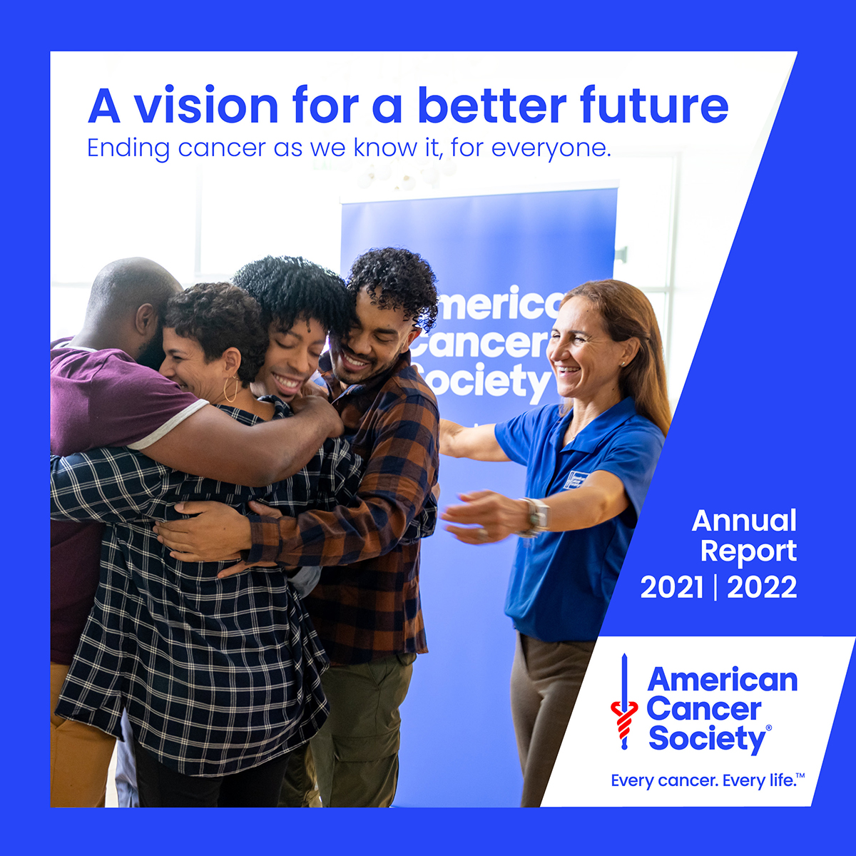 AmericanCancer's tweet photo. Our 2021-2022 Annual Report outlines our path forward as we work to end cancer as we know it, for everyone. Learn more about how we touched millions of lives through our three mission pillars: discovery, advocacy and patient support: https://t.co/4VooA9AWr4 https://t.co/gEiGWk0JxS