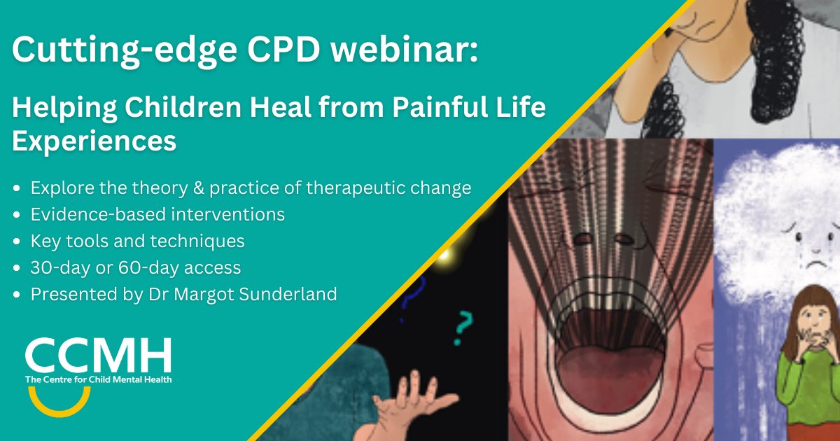 Featured Webinar: 'Helping Children Heal from Painful Life Experiences' with Dr Margot Sunderland. Explore the theory and practice of therapeutic change amongst children and young people. A cutting-edge CPD webinar for all child professionals and parents - mailchi.mp/childmentalhea…