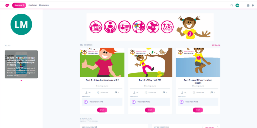 real_PE_'s tweet photo. My learning is live for all #realPE members!

Teachers can access the on demand CPD via your real PE platform dashboard, to build their confidence, knowledge &amp; skills in their own time and at their own pace!

Start your training today: https://t.co/e0jIIeeDXK https://t.co/TP6gRTM0hI