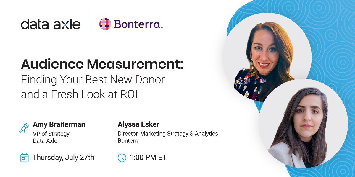 BonterraTech's tweet photo. Learn how you can unlock the power of data to elevate your next fundraising campaign in our upcoming free webinar on July 27, 2023, at 1 p.m. EDT, hosted by @Data_Axle and @BonterraTech! Register today: https://t.co/BOW7QkB6Kv https://t.co/JrYERP02ml