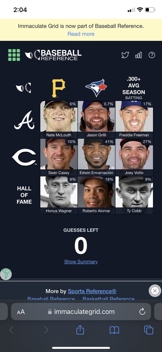 Always a good day when @GrillCheese49 is on your immaculate grid! @IBSPAssociation @baseball_ref