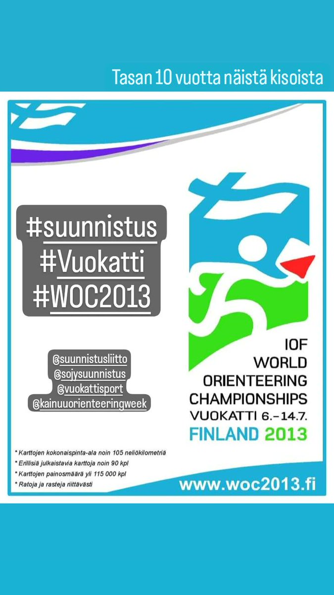 Tasan 10 vuotta #Vuokatti MM-kisoista.
#suunnistus #Kainuu

<a href="/Kainuuoweek/">58th Kainuu Orienteering Week 28.6.-3.7.2026</a> <a href="/SuunnistusSSL/">Suunnistusliitto</a> <a href="/WOC2013Vuokatti/">WOC2013 Vuokatti</a> @VuokattiSport <a href="/SoJy_suunnistus/">SoJy suunnistus</a>