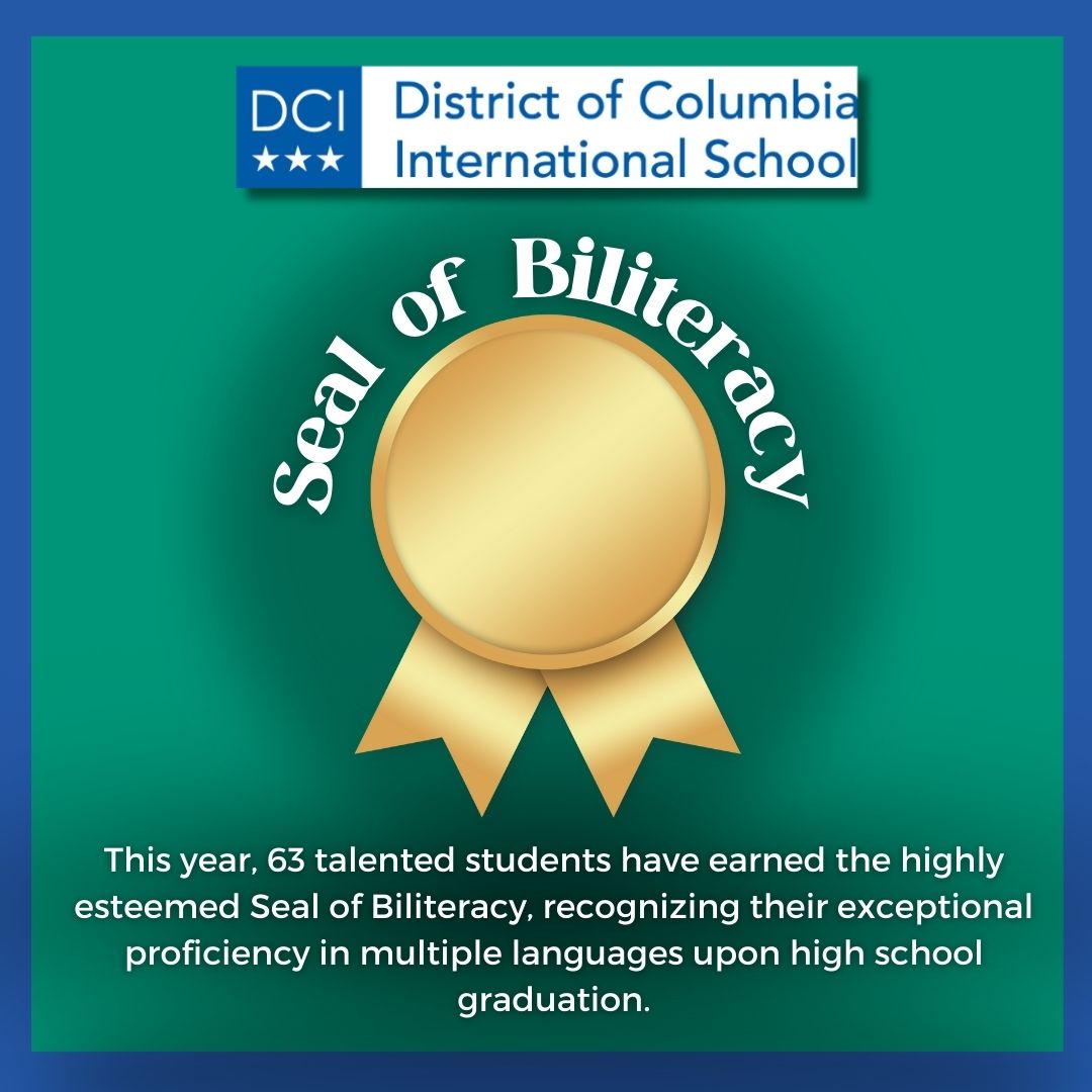 DCISchool's tweet image. 🌍📚 We&apos;re thrilled to celebrate the accomplishments of our students! This year, 63 talented seniors have earned the highly esteemed Seal of Biliteracy, recognizing their exceptional proficiency in multiple languages upon high school graduation.  🎉 #SealofBiliteracy #IBforall