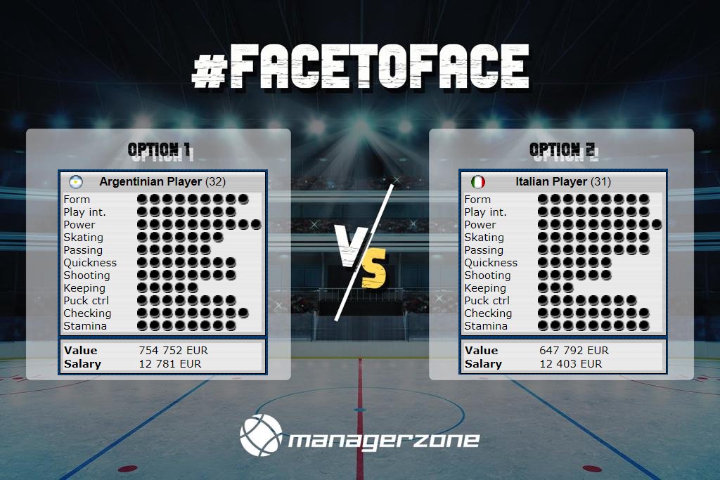 ManagerZone's tweet image. Today you have to choose 🤔

We bring you two defenses:

#Opción1 is a player from the current champion of the #ConfederationsCup2023 (Argentina 🇦🇷), right defender in L4.

#Option2 is a player from the winning team of the #EuropeanChanpionship2023 (Italy 🇮🇹), left defender in L4