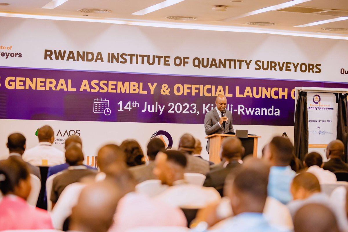 RwandaInfra's tweet photo. Earlier this afternoon,  Hon. Minister @Dr_ENsabimana officiated the launch of Quantity Surveyors Rwanda to solicit quality of work done in #construction industry &amp; enhance efficient service delivery through professional ethics in this domain. @QS_Rwanda
#RIQSLaunch https://t.co/9KyWBYO5Ky