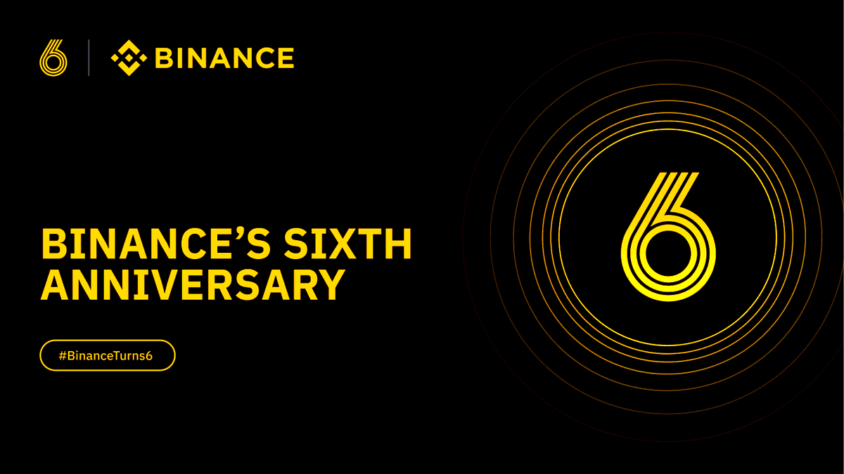 Binance Turns 6
"Globally, we have shown that compliance and innovation can exist hand in hand" 

Congratz <a href="/cz_binance/">CZ 🔶 BNB</a>  🔶️

#Binance  #bnb