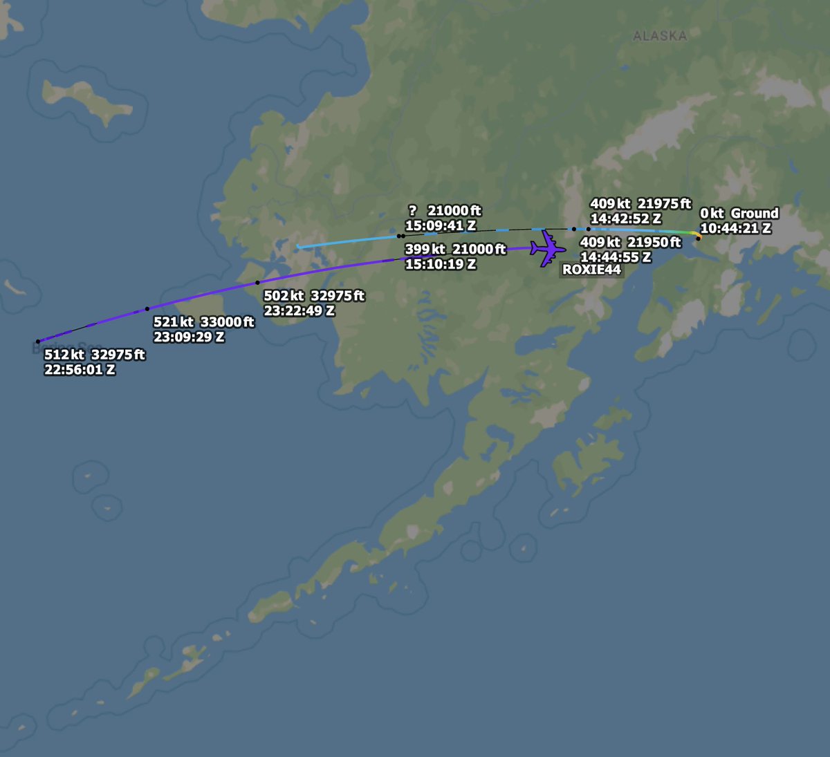 TheSnoopySnoop's tweet photo. #PIZZA44 ๐บ๐ธ RC-135V Rivet Joint #AE01C6 64-14844
Heading west out of Anchorage over the Bering Sea at 34,000ft
Yesterday it operated as #ROXIE44 having left Offutt on 7th as #HOOVR44
#AvGeek #planespotting https://t.co/tKfgDyzMkQ