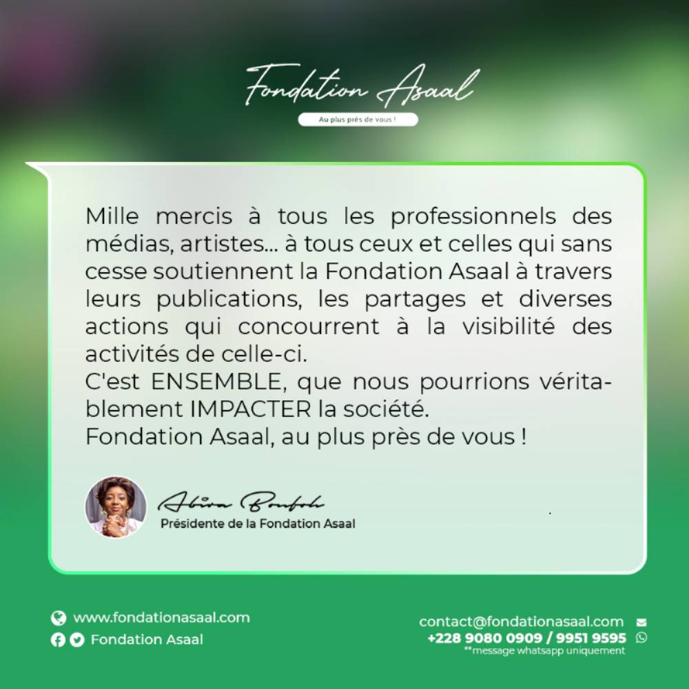 AbiraBonfoh's tweet photo. 1/
Parait-il que la vie est un défi à #relever, un bonheur à #mériter, une aventure à #tenter.
À la fondation Asaal, nous avons voulu tenter cette aventure passionnante, pleine d'émotions extraordinaires et contradictoires. Des moments de peines et https://t.co/FpXIidLJDV