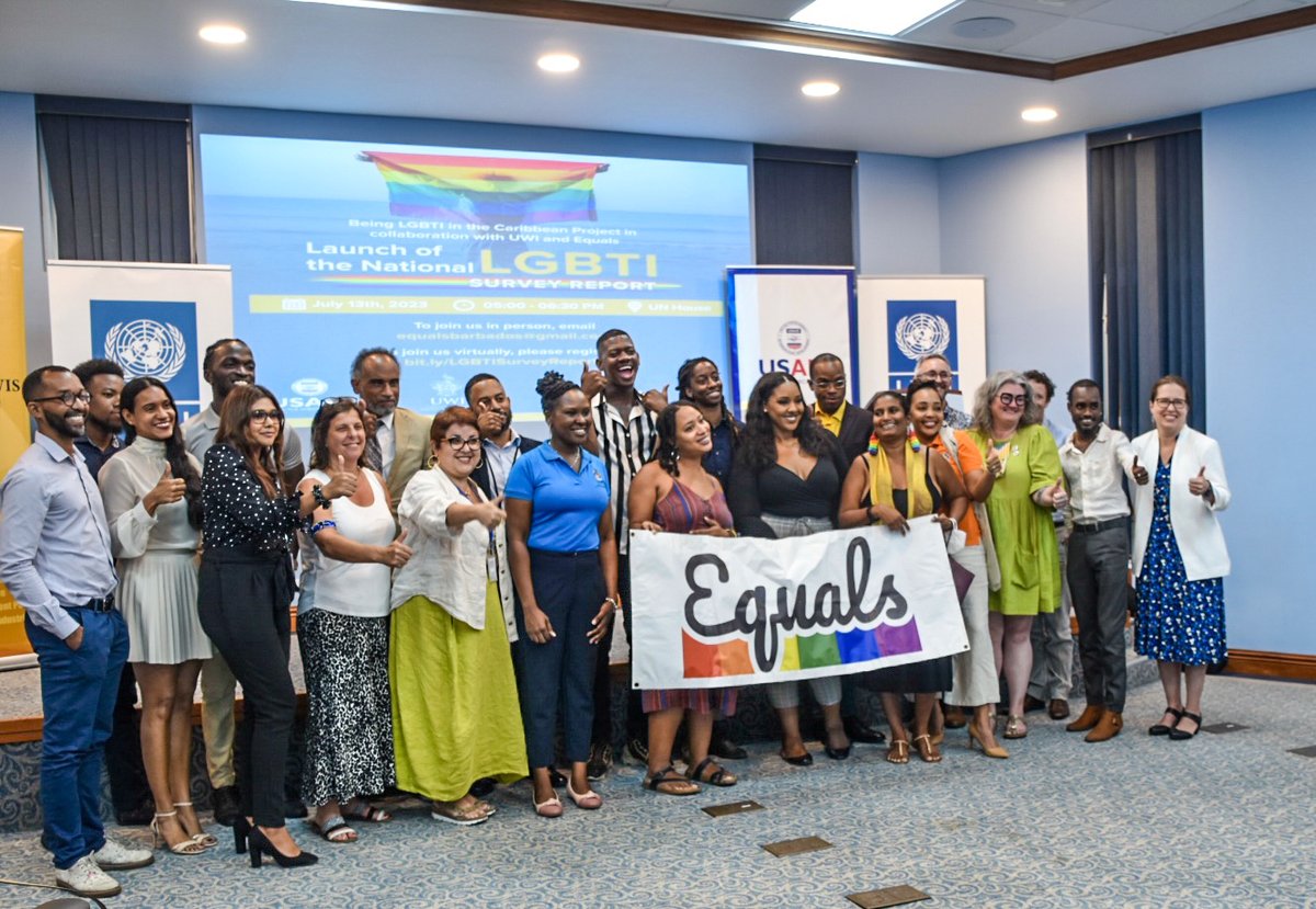 UNDPBarbadosEC's tweet image. 🌈 Exciting news!
#UNDP @usaidescarib @UWI_CaveHill and #Equals launch the Barbados National #LGBTI Survey Report unveiling vital insights.

➡️To learn more, please visit 
🔗 undp.org/barbados/press…