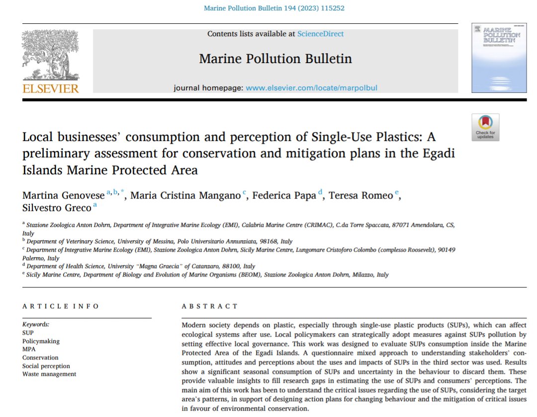 Paper Alert 🔔
Happy to share this publication!

 50days' free access 
authors.elsevier.com/c/1hOWL,asi63oC

#PlasticPollution #MPA #Conservation #Mitigation #Social #Perception #marine #wastemanagement #wastewater #waste #research #grant <a href="/NatGeo/">National Geographic</a> #Mediterranean <a href="/SznDohrn/">Stazione Zoologica Anton Dohrn</a>