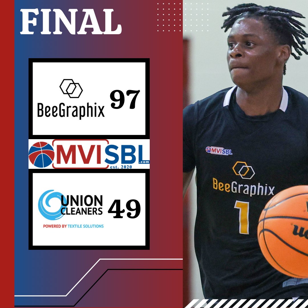 BeeGraphix finally had a full squad and picked up a dominating win!

BeeGraphix-97
<a href="/ZionMoore34/">Zion Moore</a> 28Pts 8Reb
RJ Sledge 23Pts (5-Threes)
Nate Brazil 16Pts
<a href="/jestonb6/">jeston beatty</a> 12Pts

Union Cleaners-49
<a href="/BradyKraus2/">Brady Kraus</a> 16Pts
Donshae Mosley 15Pts
James Gile 10 Pts