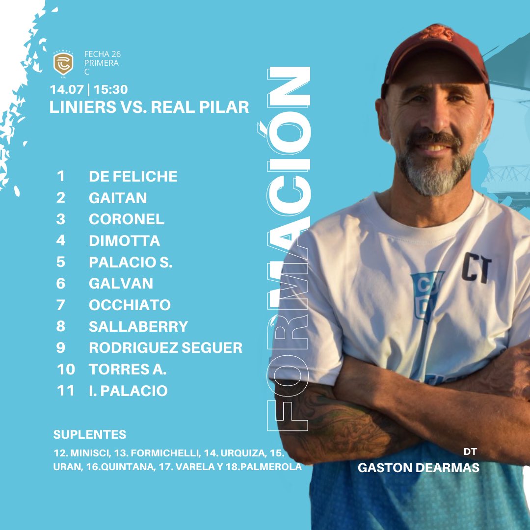 LiniersOficial's tweet photo. Los 11 titulares 🆚 Real Pilar

#VamosLiniers https://t.co/S2JUNUUqC2