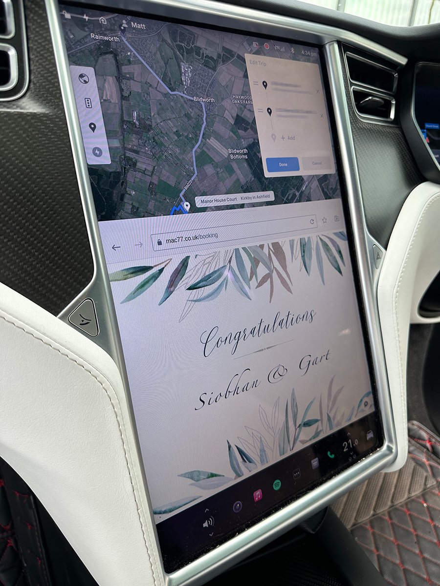 Mac77Cars's tweet photo. Congratulations to Siobhan &amp; Gart, thank you for asking us to be a part of your special day with our Tesla Model X car. We wish the bride and groom every happiness in their future together 💒💍🥂
#weddingcarhire #teslamodelx #teslamodelxp100d #tvcars #filmcars #mac77 #mac77cars https://t.co/DmZk9i4sIl