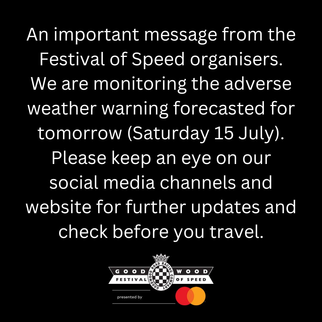 fosgoodwood's tweet image. An important message from the organisers #FOS
