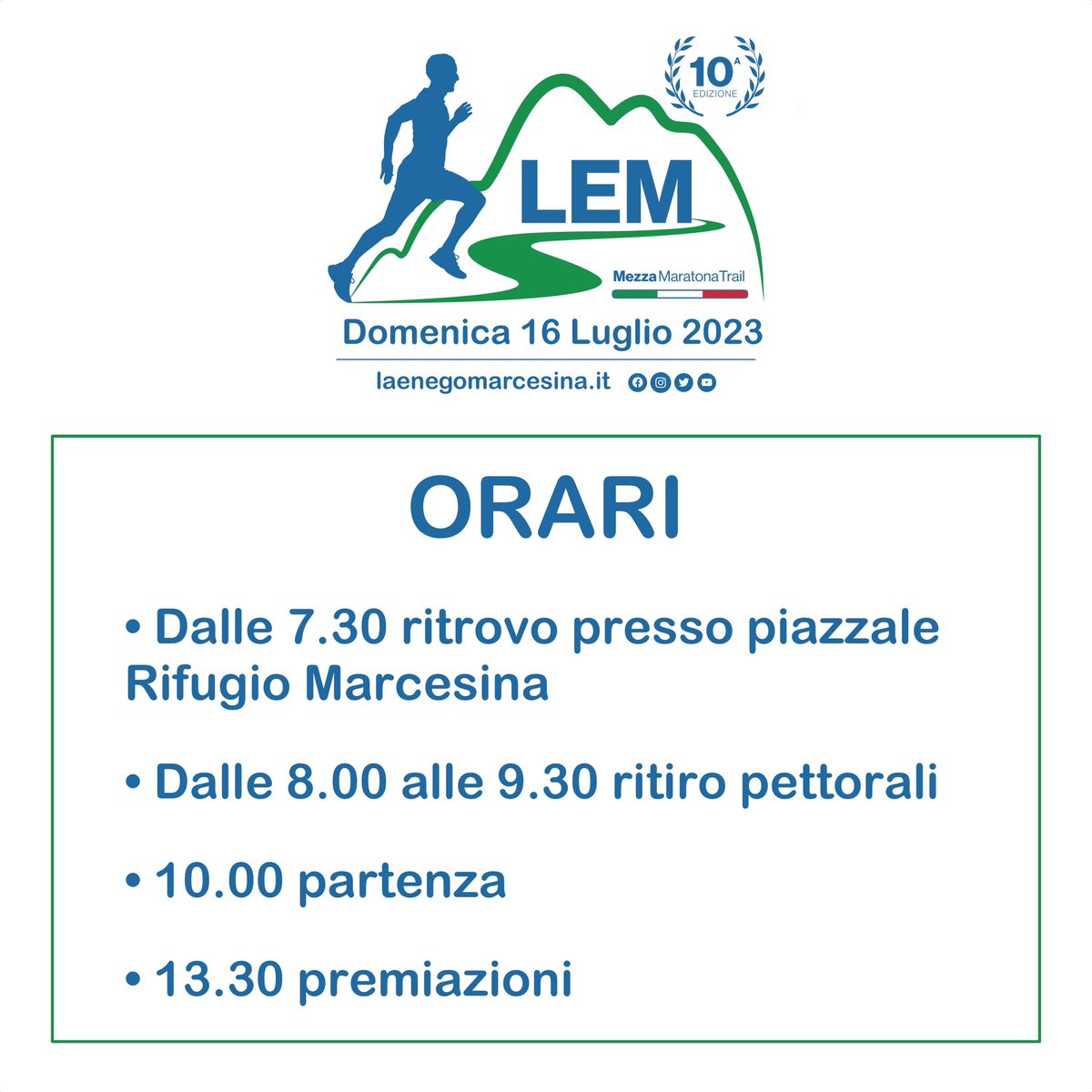 enegomarcesina's tweet photo. Ormai ci siamo ⏳

Mancano poche ore a questa decima edizione della LEM e alla seconda edizione di “Gustando Marcesina”!

Vogliamo quindi darvi alcune piccole indicazioni pratiche per entrambi gli eventi ⬇️

#LEM2023 #laenegomarcesina #enego #mezzamaratona https://t.co/g1N8nngovL
