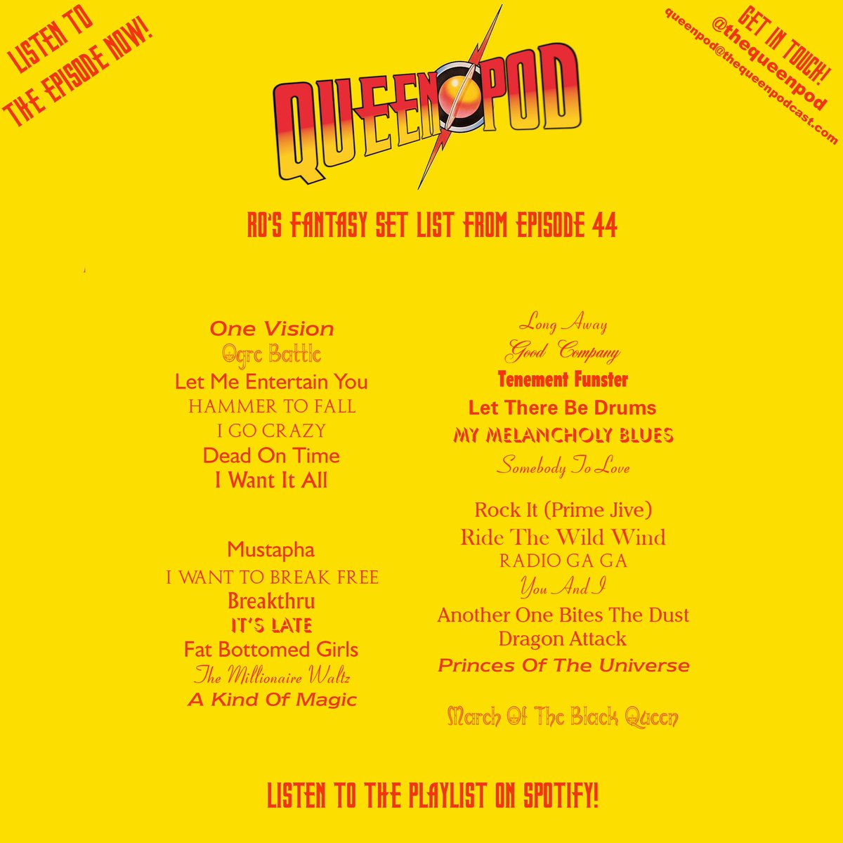 thequeenpod's tweet image. Take a look at Ro’s fantasy set list from the latest pod and listen along with our Spotify playlist: open.spotify.com/playlist/7dJZo…

What do you think of Ro’s choices? Are you making your own playlist? Share it with us below! #pql