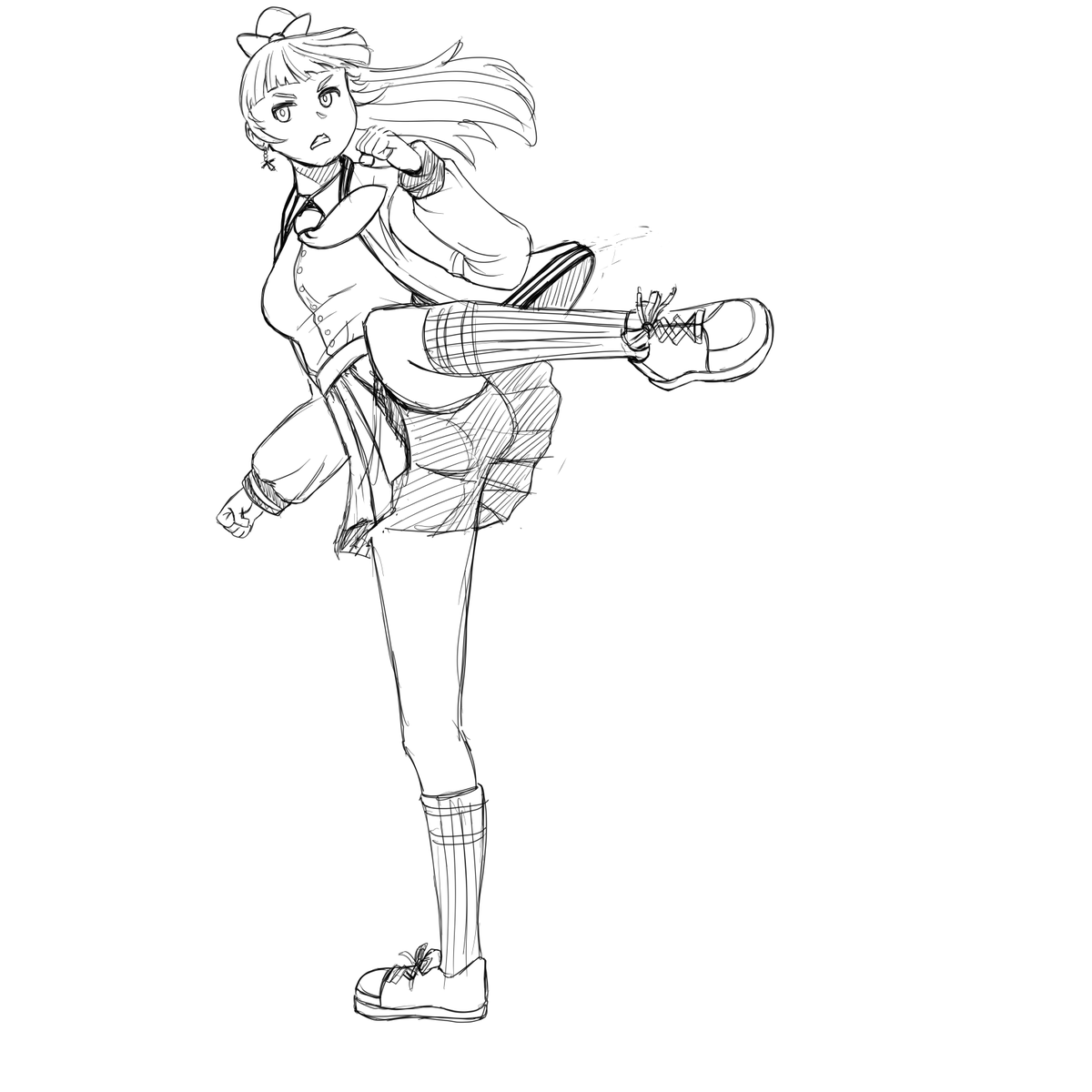 PrincessCrimson's tweet photo. daily sketching #15. just working on poses, and styles with characters. #sketch #sketches #sketchaday #sketchdaily #rivercitygirls #wayforward #wayforwardgames https://t.co/548Jrscpjr