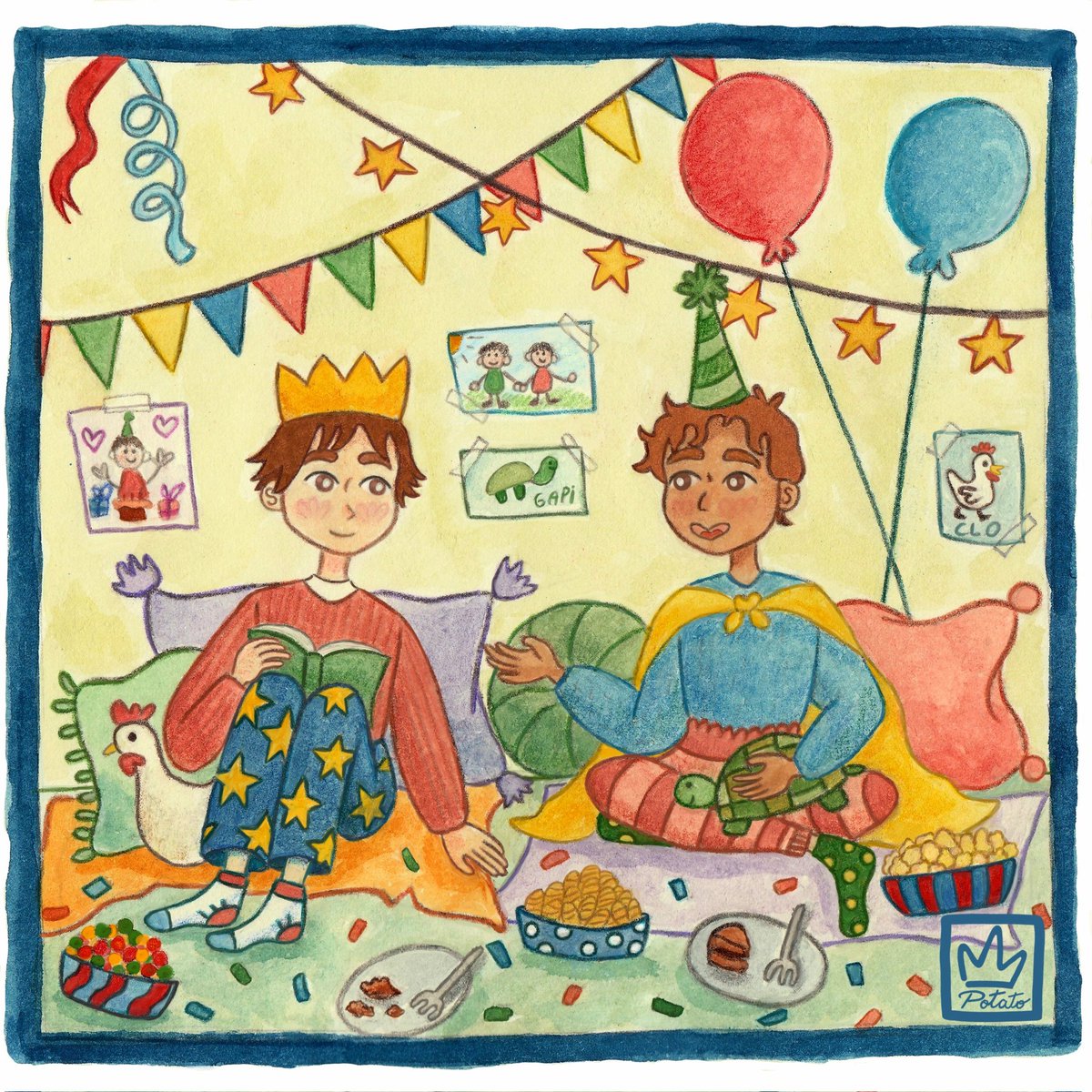princessepotato's tweet photo. Cuando solo tu bestie viene a tu fiesta, lo que vuelve el día infinitamente mejor (Prompt: childhood friends) #ecuchi #ecuchifinde2023 #lhchile #lhecuador https://t.co/bTe6acqdik