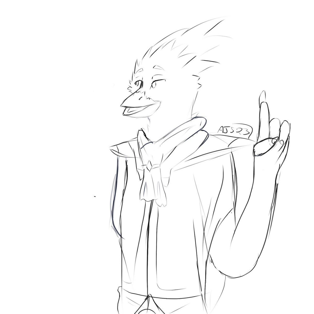VaneChozo's tweet photo. Quick sketch by @CownoseBaby https://t.co/84gqcwf0kR