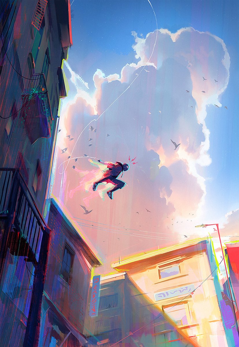 wanted to draw some spooooderman!! 🌤️🕸️#spiderverse