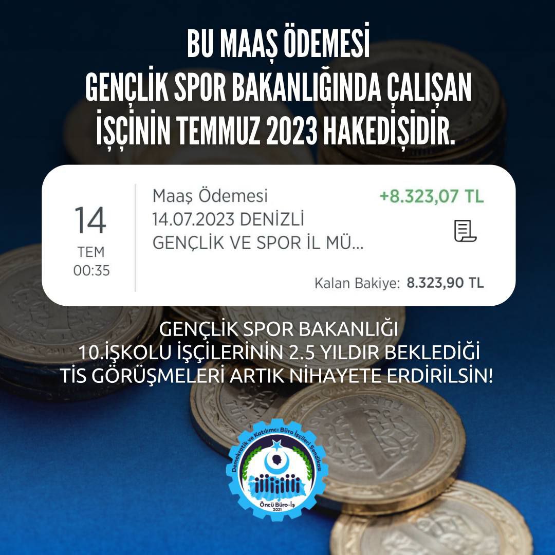 #İscininSabrıKalmadı 29 aydır asgari ücret katında çalışan ve kimsenin sesini duymadığı çalışanlara GSB 10 NOLU İS KOLU İSCİLERİ Denir !!

<a href="/OA_BAK/">Dr. Osman Aşkın Bak</a> <a href="/RTErdogan/">Recep Tayyip Erdoğan</a> <a href="/csgbakanligi/">T.C. Çalışma ve Sosyal Güvenlik Bakanlığı</a> <a href="/isikhanvedat/">Prof. Dr. Vedat Işıkhan</a> <a href="/tezkoopissndk/">Tez-Koop-İş Sendikası</a> <a href="/turkiskonf/">TÜRK-İŞ</a>