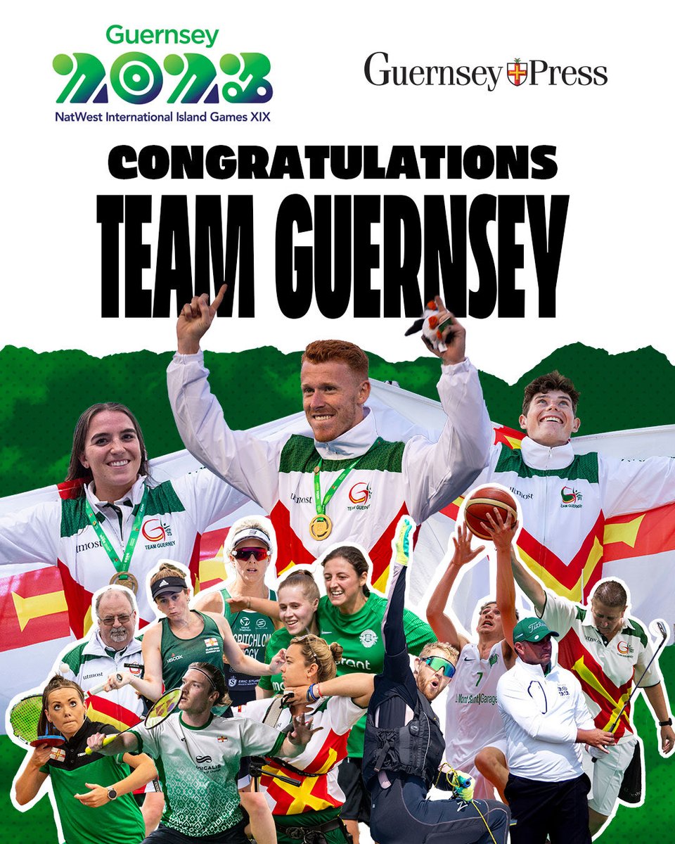 GUERNSEY FINISH TOP OF THE MEDAL TABLE!! 🥇 The home team end the week with 54 GOLDS, just one less than 2003, with 145 medals won in total 👏 They've done the island proud at @Guernsey_2023 💚