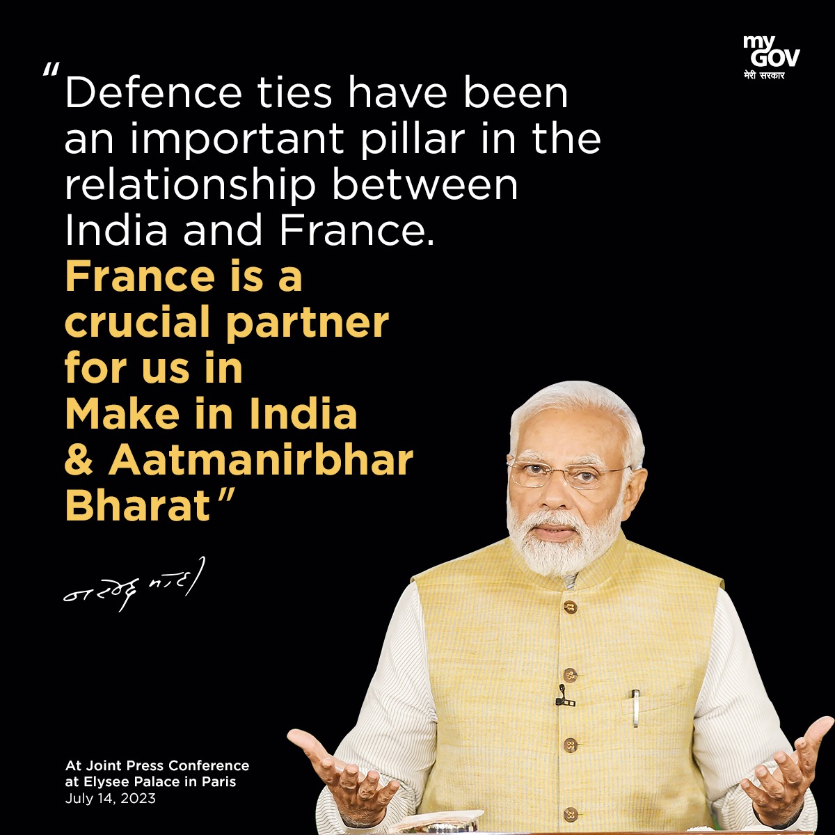 mygovindia's tweet image. Highlights of PM @narendramodi&apos;s address at the Joint Press Conference in Paris, France.

#PMModiInFrance
#PMModiInParis
#IndiaFrancePartnership