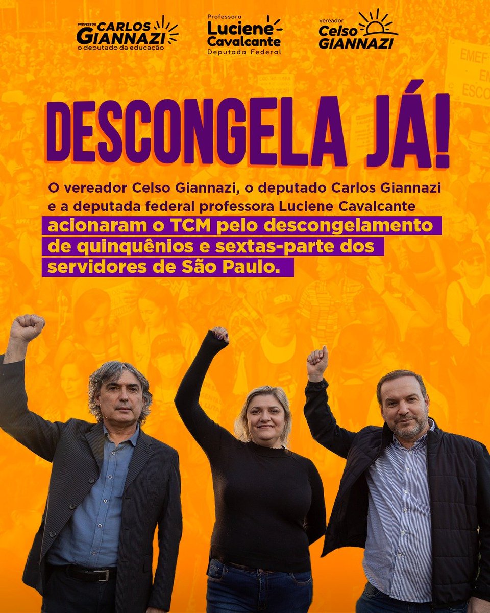 carlosgiannazi's tweet photo. Junto ao vereador @CelsoGiannazi e à deputada @_lucavalcante, acionei o TCM para garantir o descongelamento da contagem do tempo de serviço dos servidores municipais. O congelamento é um ataque aos servidores públicos, que não deixaram de trabalhar durante toda a pandemia! https://t.co/dqppbknSFd