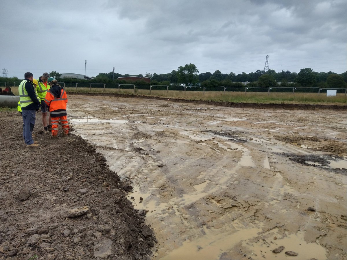 PaulTubb1's tweet photo. A wild and wet day to be looking at muddy holes in the ground but @wessexarch have found some interesting evidence at a site in Botley and the local authority archaeologist is very happy. A good day for @TetraTechEurope #LeadingThroughScience https://t.co/W5edeY2IQj