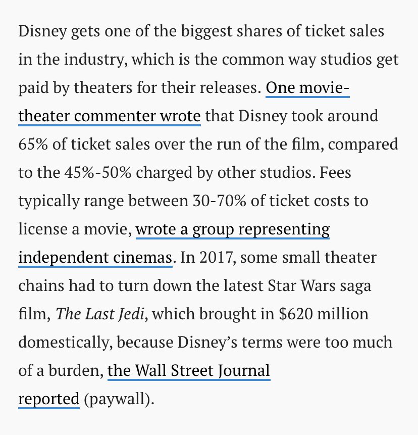 DrVirgo1981's tweet photo. @Gatopzu @elvisvstheworld I’m just kind of curious where you guys keep getting your numbers when the take home for the studio is 65% of theater profit and they also charge licensing fee on top of it. Because of that, break even for Disney is only twice a budget. https://t.co/nNCQnOe30s