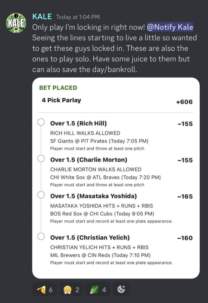 bigdogintel's tweet photo. New source - Kale

More plays in Telegram: https://t.co/Rb5iZgzUYq

#gamblingtwitter #capperspicks #cappersleaked #cappersfree https://t.co/6vvm1w7eWv