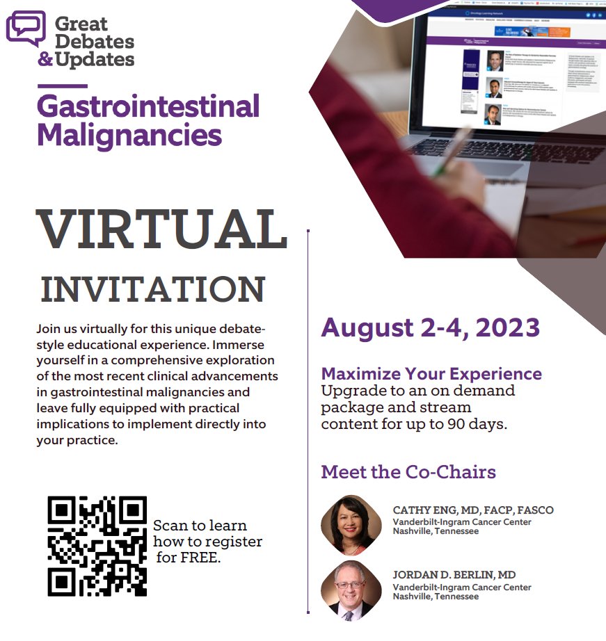 SAVE THE DATE: Co-chair - @jordanberlin5 Virtual updates! @GreatDebatesCME #GDUGI2023 @YJanjigianMD @anup_kasi @NVijayvergiaMD @smitha42 @helops79 @adasarimd @AnjeeDavis @FightCRC @JavleMilind @SoniaKupfer @lisakachnic1 @JoeHermanMD #cancerresearch @VUMCHemOnc @VUMCDiscoveries