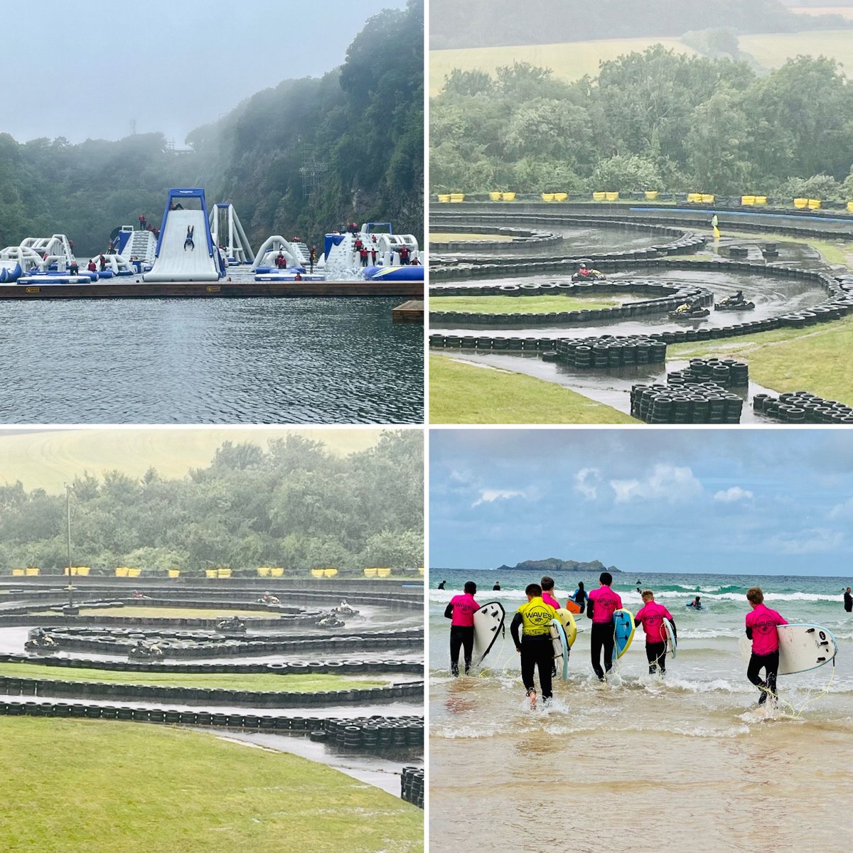 Challenge Week Day 5 - What a day to Go Kart racing and on the water park. Students on the Treyarnon Bay experience have had a great week #challengeweek2023
