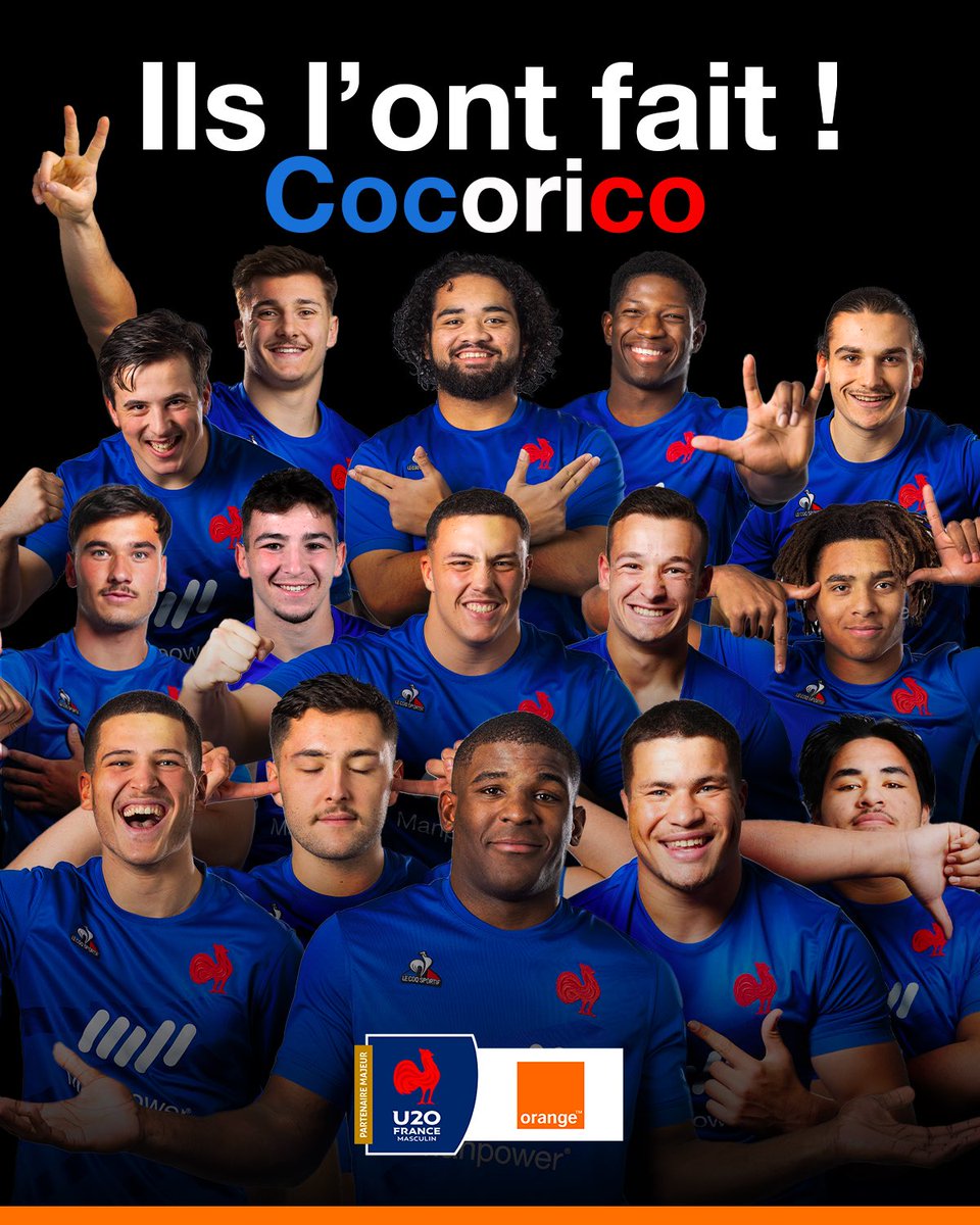TeamOrangeRugby's tweet photo. Champions du Monde 🏆😍
 
Comme un symbole, les Bleuets deviennent champions du Monde pour la 3ème fois consécutive le jour de la fête nationale 🤩🇫🇷
 
Une équipe extraordinaire qui a dominé la compétition du début jusqu’à la fin 💪👏  
Merci pour ces émotions ❤️  
#TeamOrange https://t.co/ojFbW4Qoal