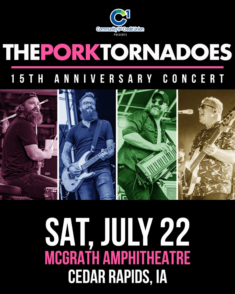 ONE WEEK AWAY -  The Pork Tornadoes return to the McGrath Amphitheatre on Saturday, July 22nd. Get your tickets now at 🎫 bit.ly/3lMh68y