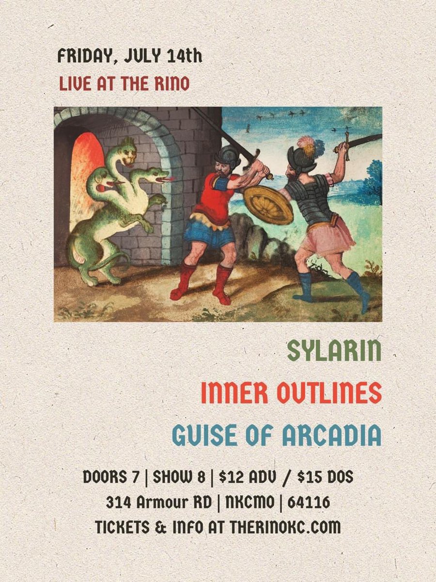 Inner Outlines (@inneroutlines) on Twitter photo We’re off! 🚐💨
Wish us luck on our drive to Kansas City for tonight’s show at The Rino with @sylarinband and & <a href="/guiseofarcadia/">Guise of Arcadia</a>
Doors are at 7pm, KC! We’re off! 🚐💨
Wish us luck on our drive to Kansas City for tonight’s show at The Rino with @sylarinband and & <a href="/guiseofarcadia/">Guise of Arcadia</a>
Doors are at 7pm, KC!