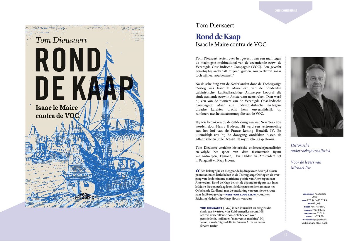 Daar is ie dan de najaarsaanbieding van <a href="/ErtsbergB/">Ertsberg uitgeverij</a> 
Met mijn verhaal over de gouden eeuw van #Antwerpen en die van #Amsterdam. Met als rode draad de bijzondere figuur van Isaac le Maire. 
#boeken #goudeneeuw #nonfictie #geschiedenis