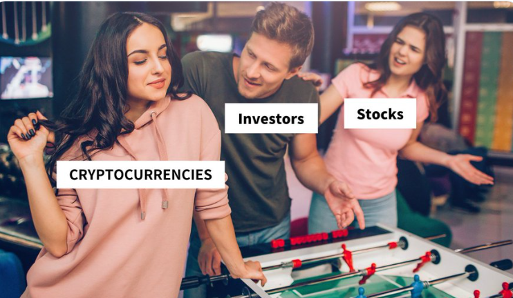 GameStationIO's tweet photo. Once you found #crypto, have you ever looked at stocks again?
 #cryptomeme https://t.co/tAoa37fNKw