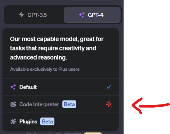 datalevi's tweet image. is #CodeInterpreter down? #ChatGPT