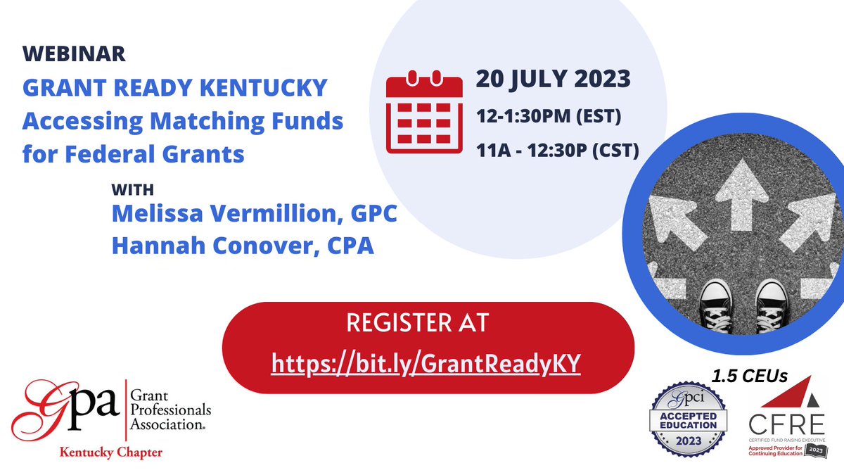 Kentucky #nonprofits, you'll want to join us on 07/20 to learn about Grant Ready Kentucky, a new initiative to help small, rural, or under-resourced orgs build capacity and access grant funding.

Register at bit.ly/GrantReadyKY and share widely!