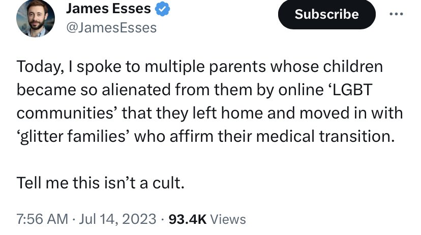 Erm "LGBTQ+ child rejected by their family finds accepting home away from bigotry" is a story as old as time, you fucking idiot.