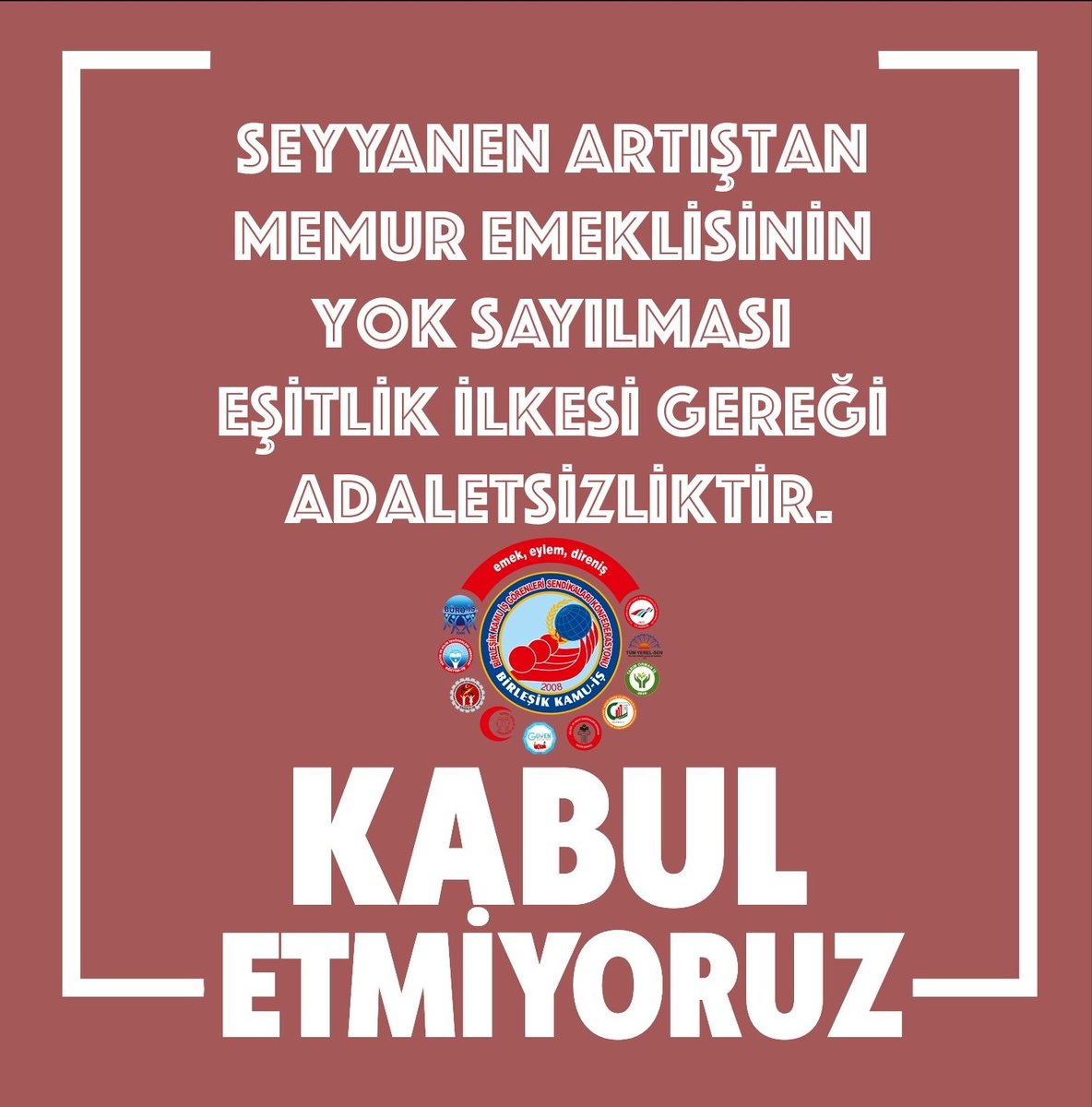 Seyyanen artıştan memur emeklisinin yok sayılması eşitlik ilkesi gereği adaletsizliktir.
#kabuletmiyoruz #MemurHakkınıAlamıyor