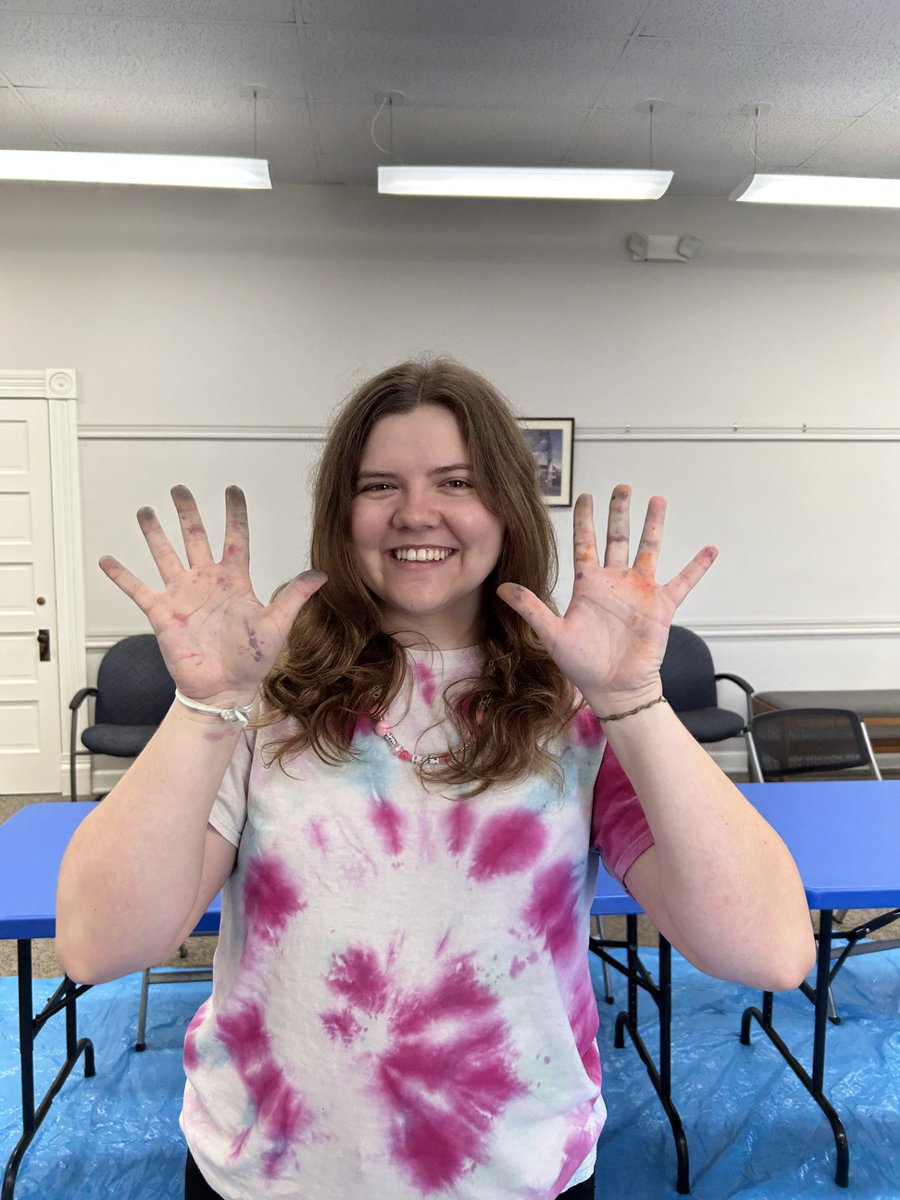 BurtonLibrary's tweet photo. We had such a groovy time creating tie-dye shirts! https://t.co/k3FrLUeKzV