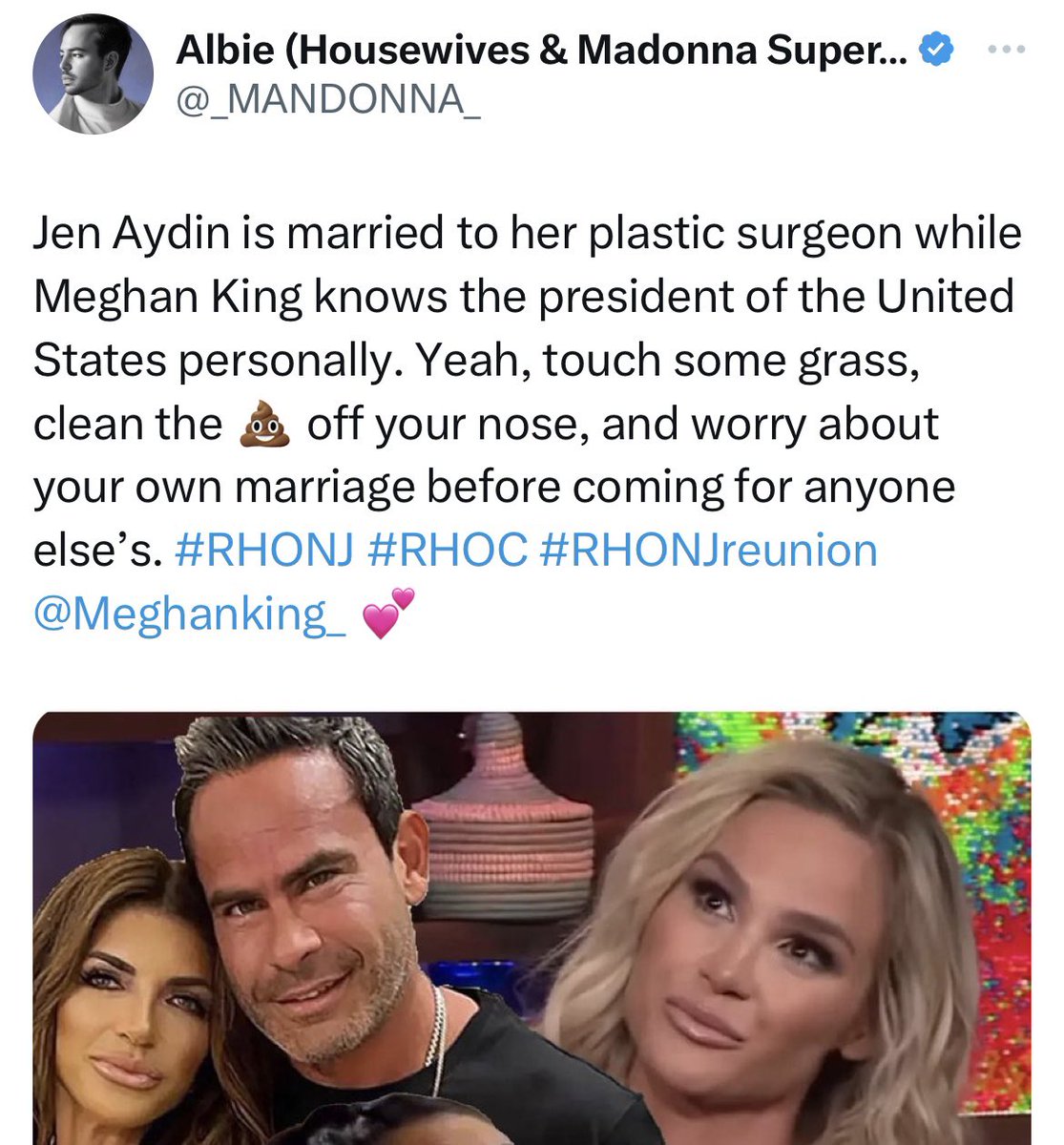 Not flip floppers telling Jen Aydin to worry about her own man because she defended her friend. Shouldn’t giraffe have been worrying about her own man too? Tf? Lmao and still tagging the rhonjreunion 🤭🤣 #rhonj #rhoc