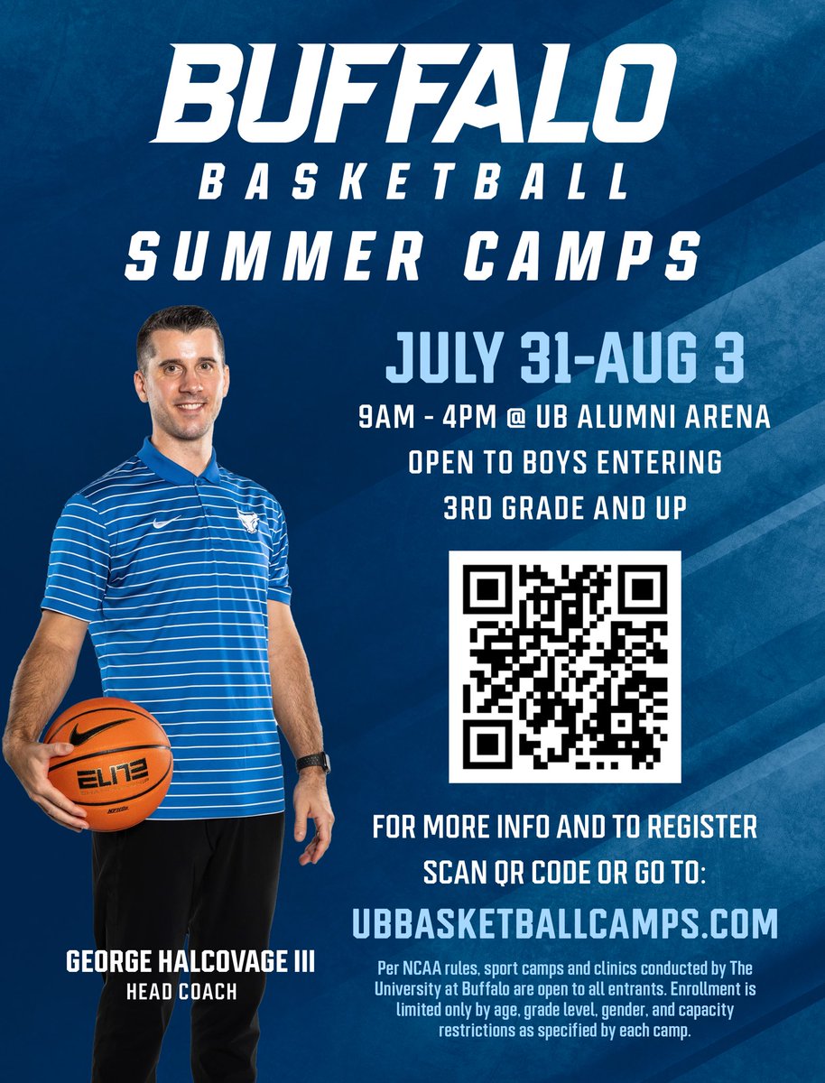 Just over two weeks until Day Camp 2!
🏀📆 July 31 - August 3
Scan the QR Code or go to UBBasketballCamps.com to sign up!
#UBhornsUP 🤘